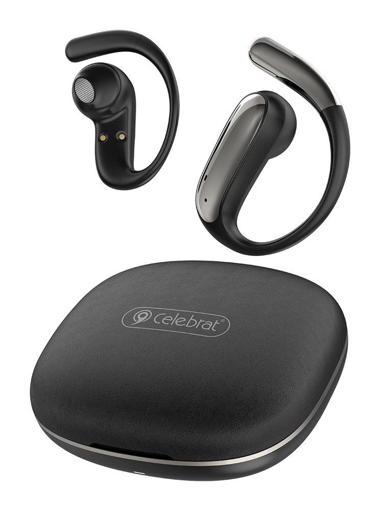 CELEBRAT earphones με θήκη φόρτισης W84, OWS, 13mm, 30/300mAh, μαύρα (W84-BK) CELEBRAT earphones με θήκη φόρτισης W84, OWS, 13mm, 30/300mAh, μαύρα (W84-BK)